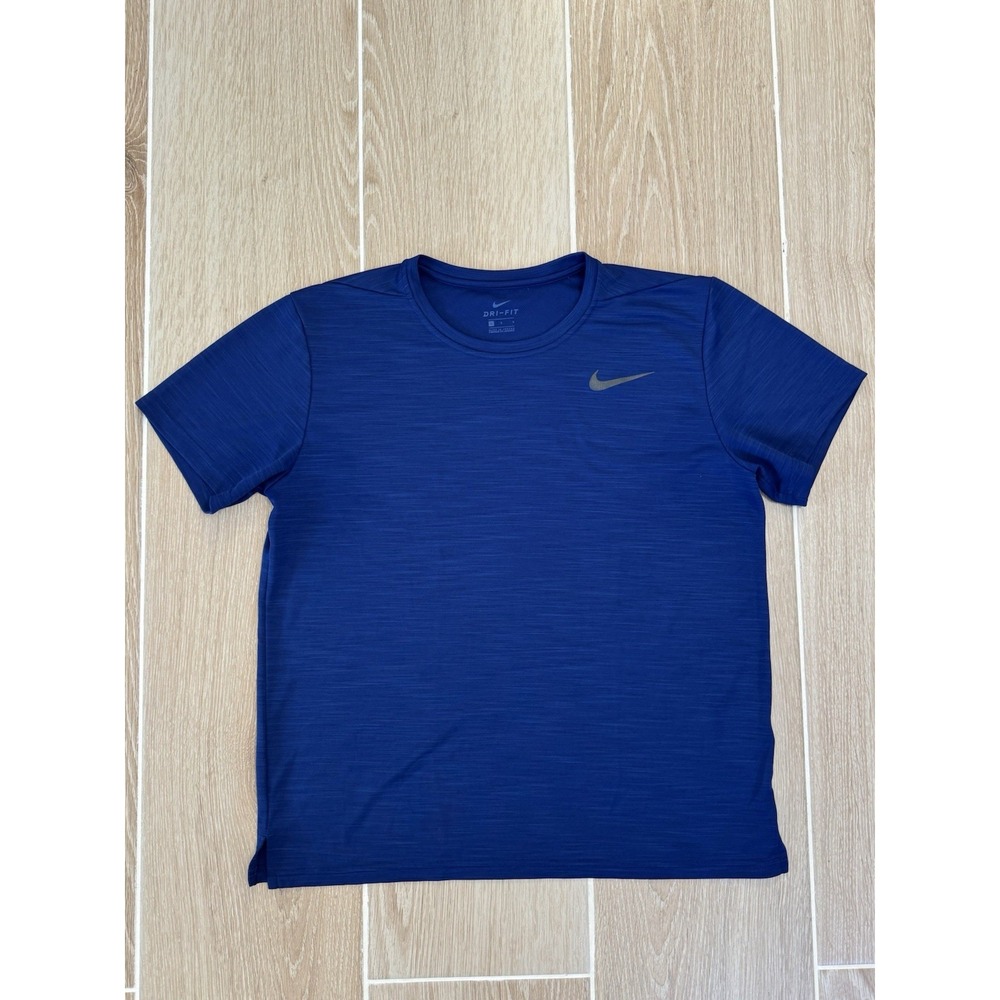 Nike Shirt Mens Large Blue Short Sleeve Running Lightweight Workout Gym Train